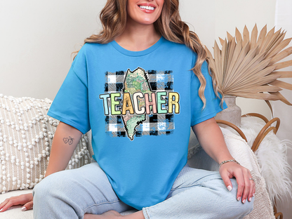 Teacher State Gingham Maine DTF TRANSFER