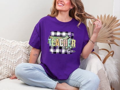 Teacher State Gingham Massachusetts DTF TRANSFER