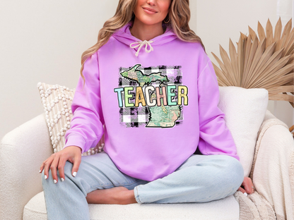 Teacher State Gingham Michigan DTF TRANSFER