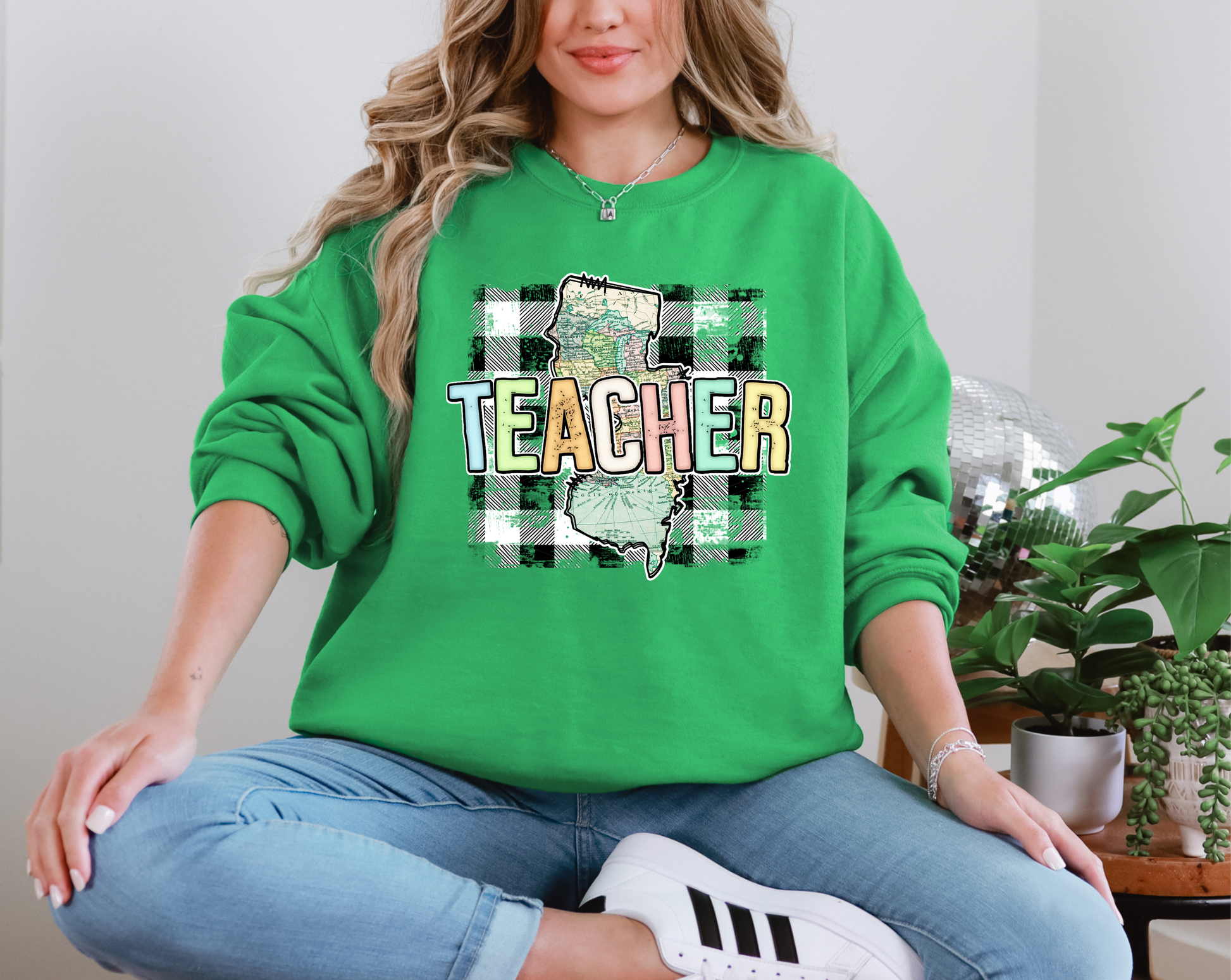 Teacher State Gingham New Jersey DTF TRANSFER
