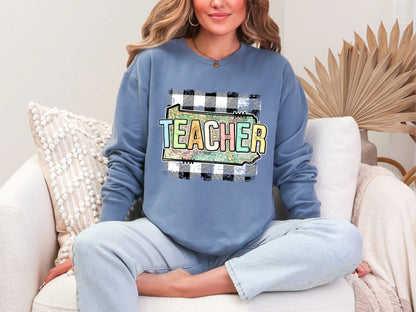 Teacher State Gingham Pennsylvania DTF TRANSFER