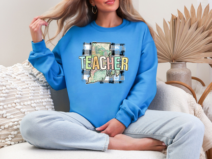 Teacher State Gingham Rhode Island DTF TRANSFER