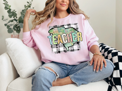 Teacher State Gingham South Carolina DTF TRANSFER