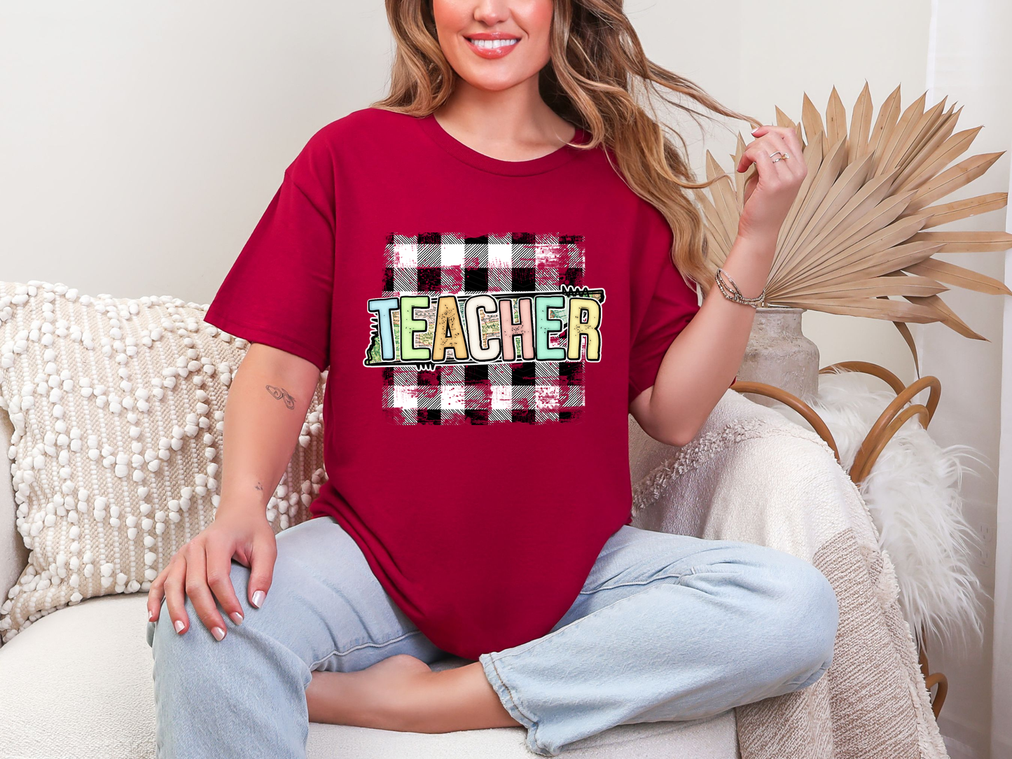 Teacher State Gingham Tennessee DTF TRANSFER