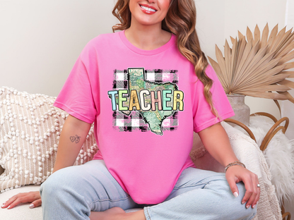 Teacher State Gingham Texas DTF TRANSFER