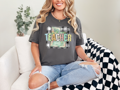 Teacher State Gingham Utah DTF TRANSFER