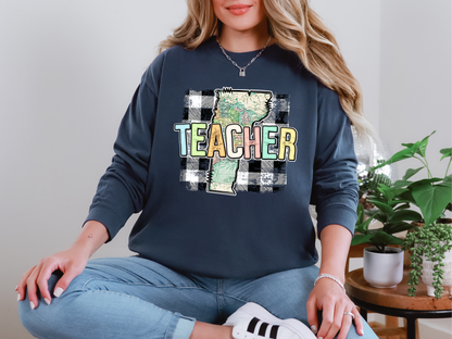 Teacher State Gingham Vermont DTF TRANSFER