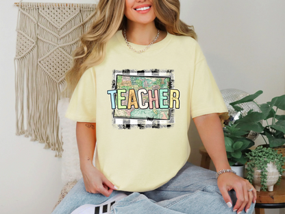 Teacher State Gingham Wyoming DTF TRANSFER