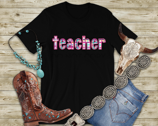 Teacher Faux EmbroideryDTF TRANSFER