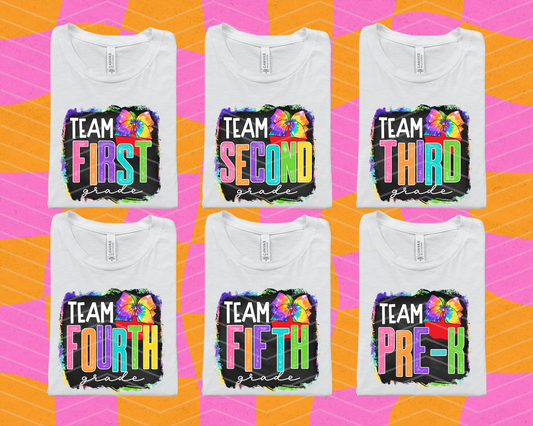 Team Grades Pastel Tie-Dye DTF TRANSFER