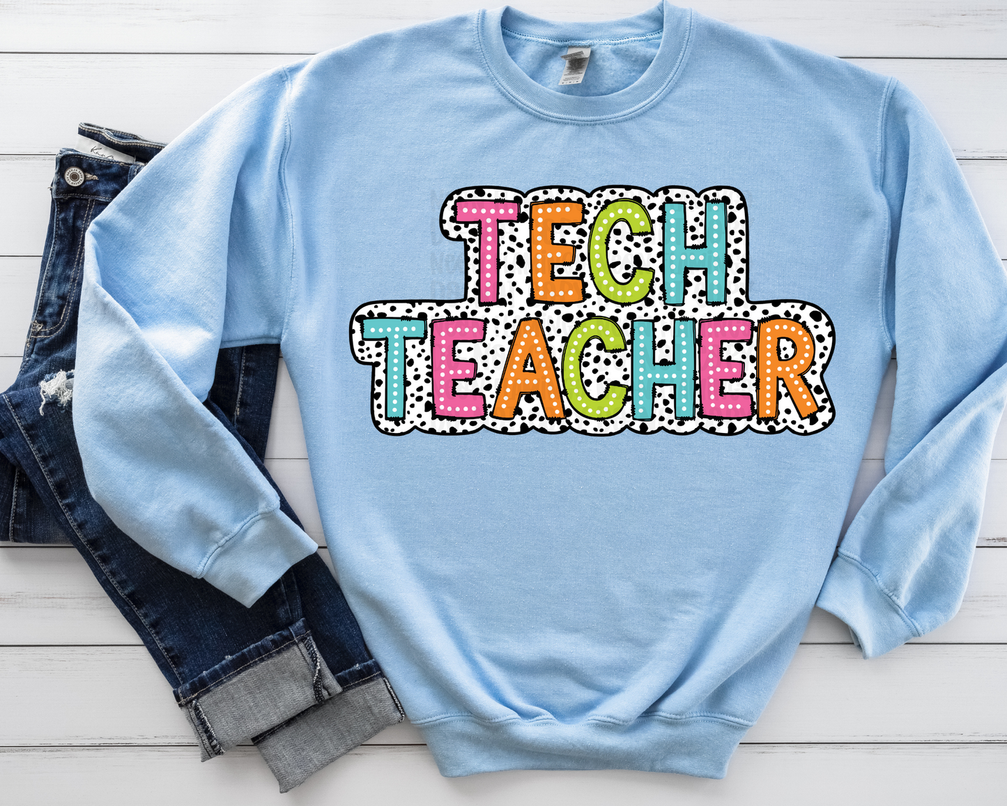 Tech Teacher Dalmatian Dots DTF TRANSFER