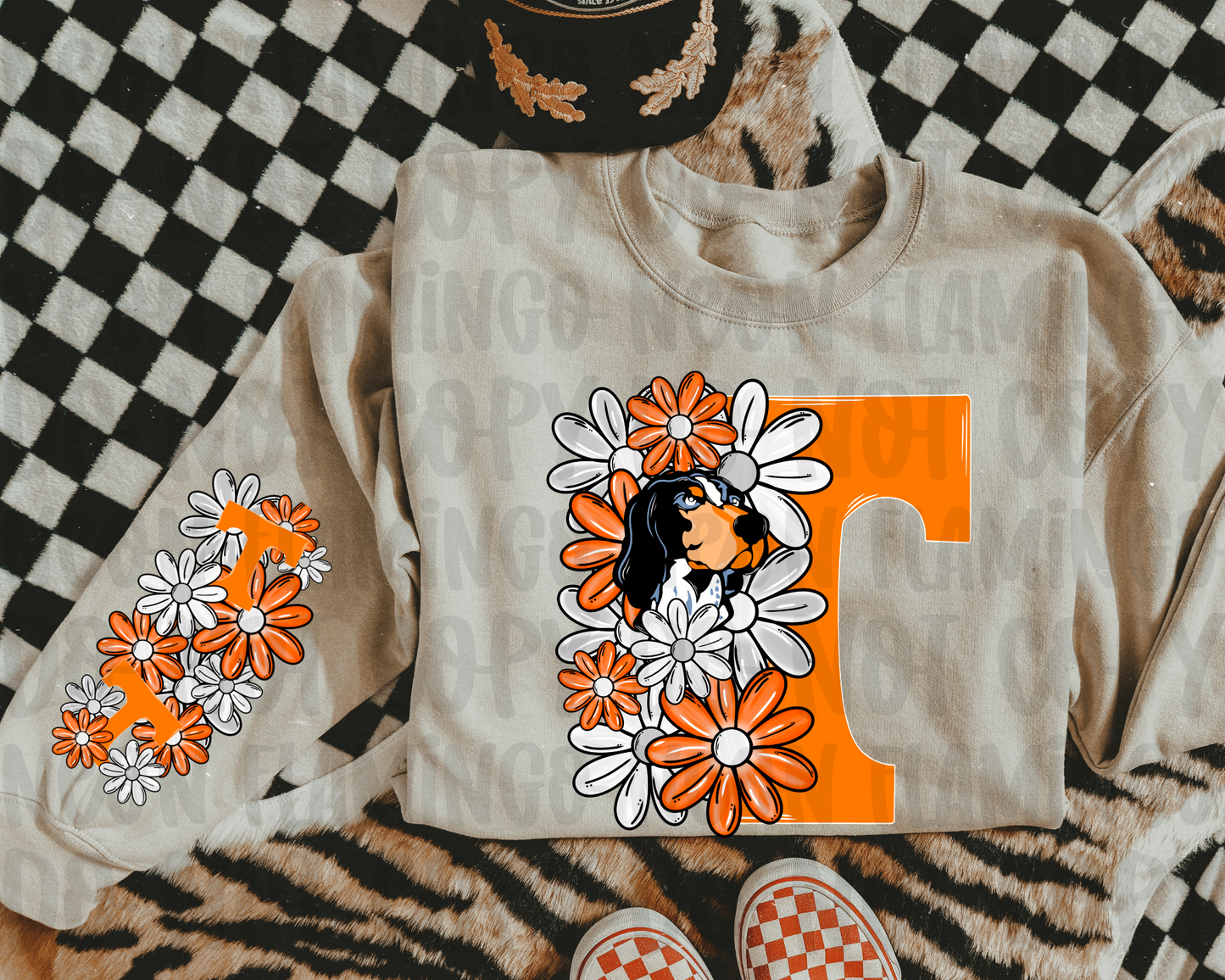 Tennessee Vols Floral with Sleeve Option DTF TRANSFER