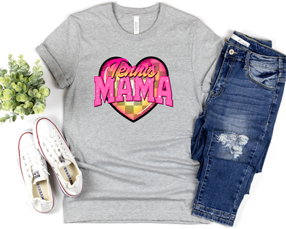 Tennis Mama Checkered Heart | 2 Options | DTF TRANSFER