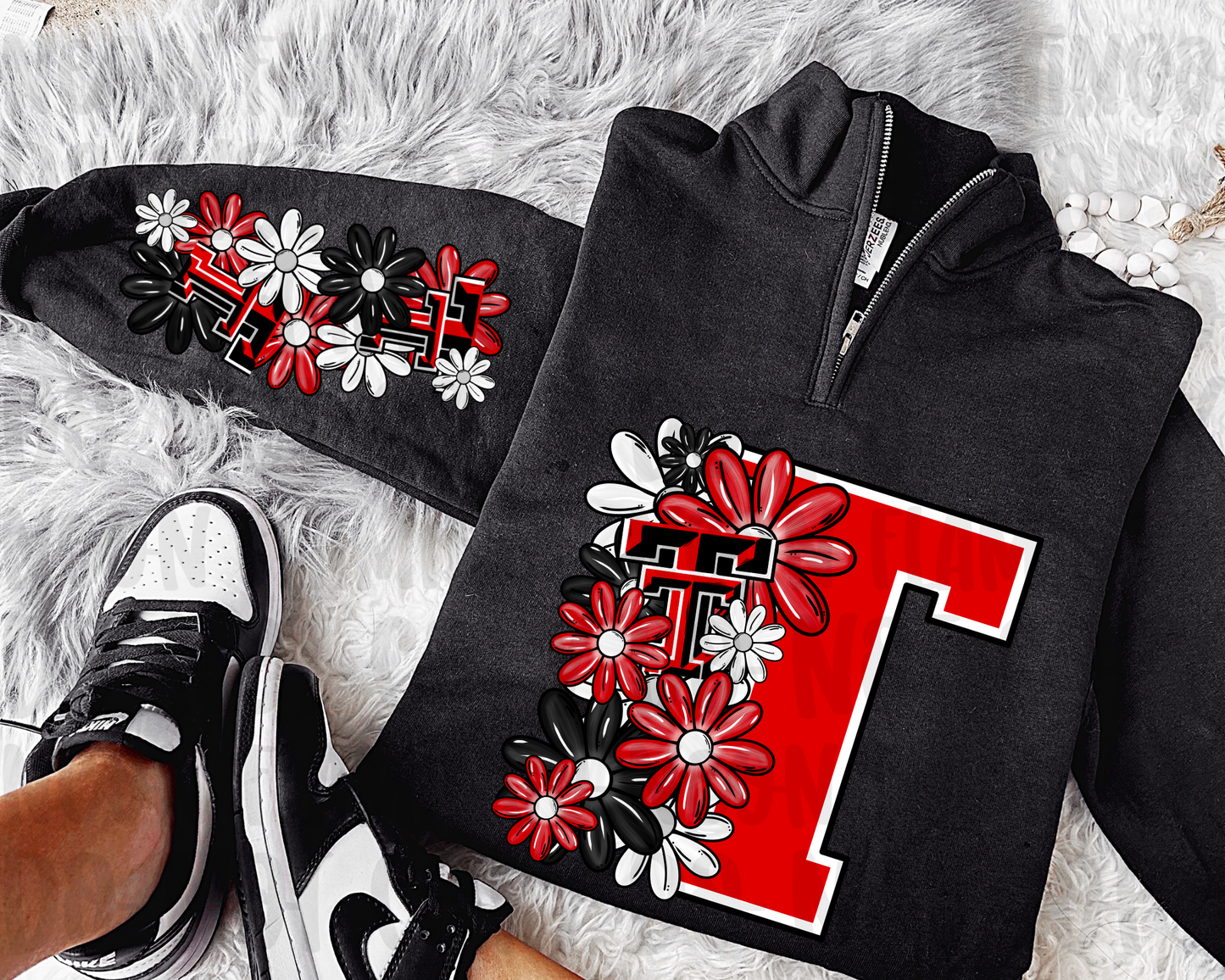 Texas Tech Floral with Sleeve Option DTF TRANSFER