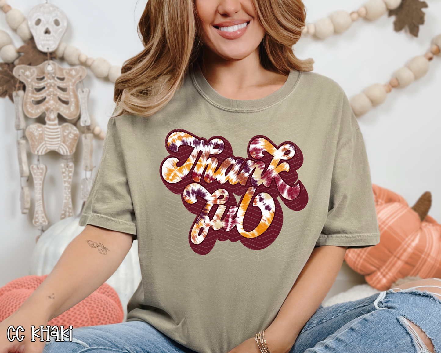 Thankful Vintage Tie-Dye DTF TRANSFER