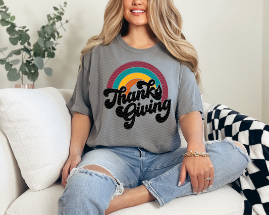 Thanksgiving Vintage Rainbow DTF TRANSFER