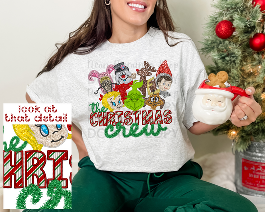 The Christmas Crew Faux Embroidery DTF TRANSFER