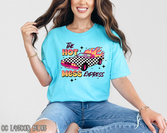 The Hot Mess Express Checkered Car DTF TRANSFER