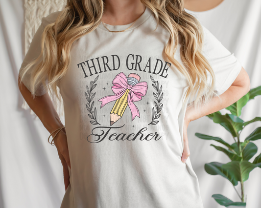 Third Grade Teacher Pencil Bow