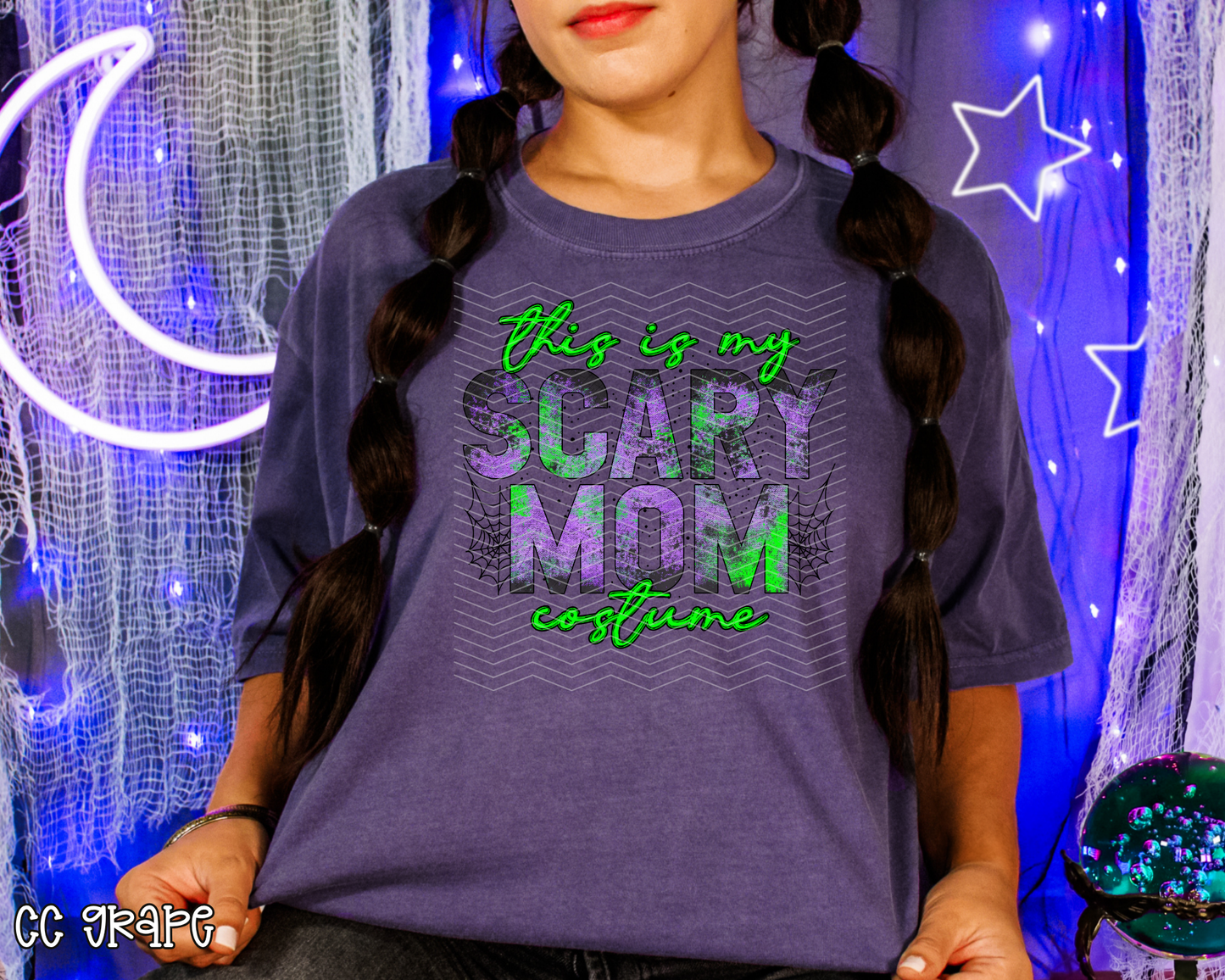 This Is My Scary Mom Costume Green Purple DTF TRANSFER