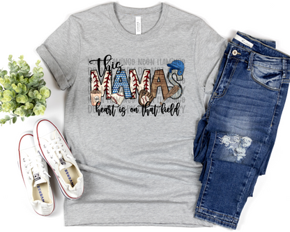 This Mama's Heart is on that Field no leopard Cream Blue Brown