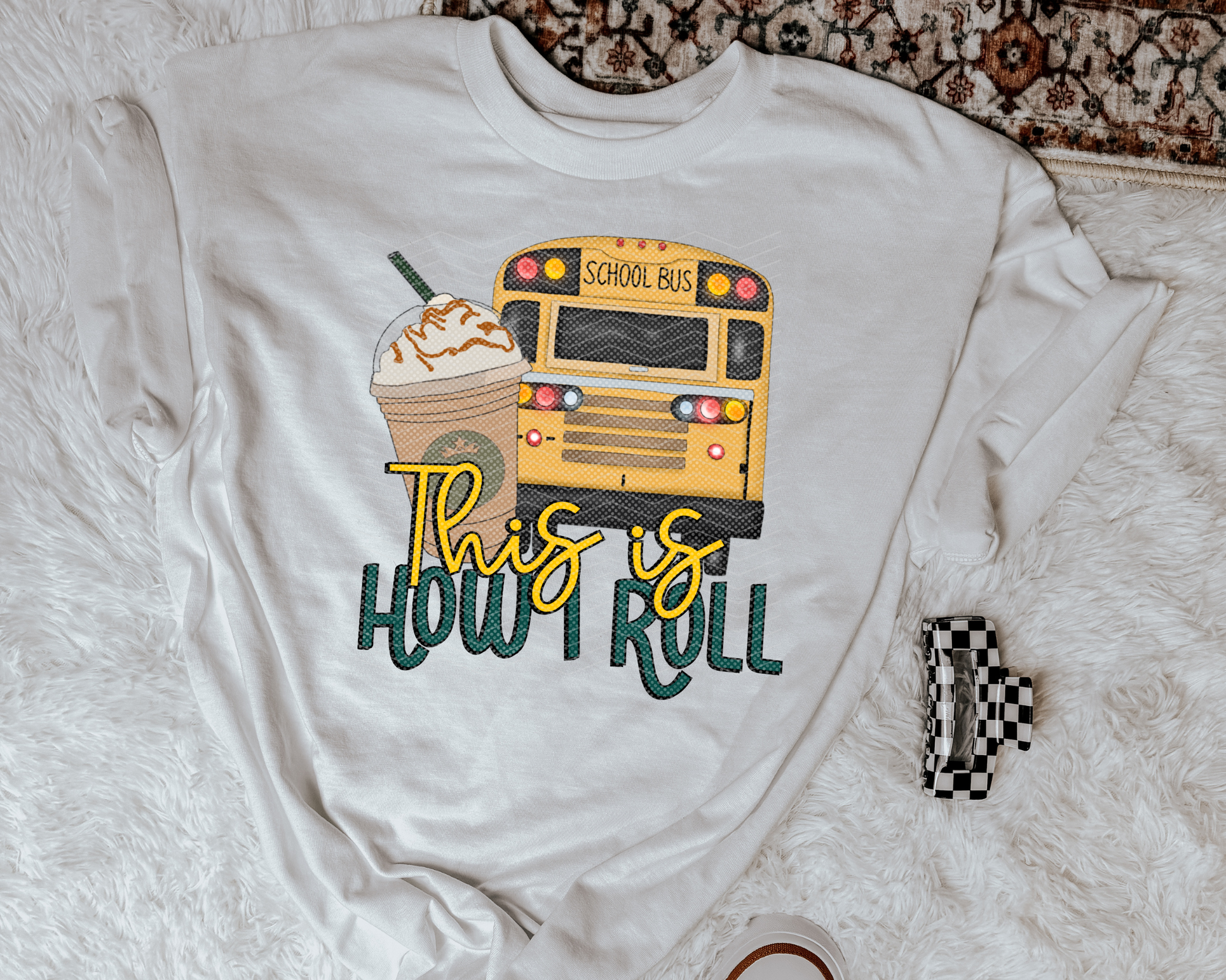 This is How I Roll School Bus Coffee DTF TRANSFER