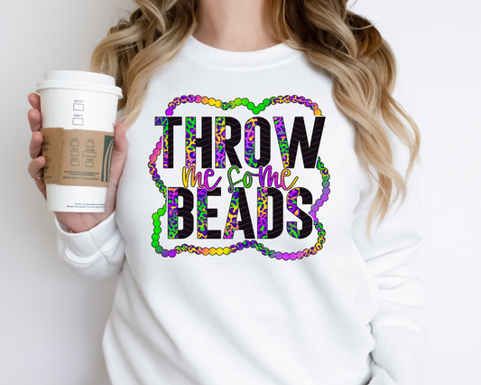 Throw Me Some Beads | 2 Styles | DTF TRANSFER