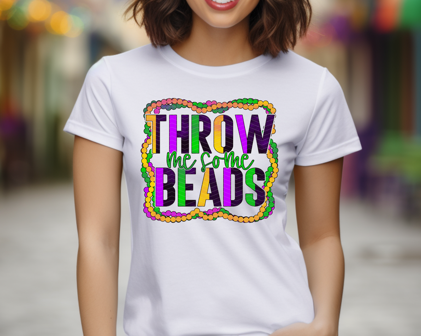 Throw Me Some Beads | 2 Styles | DTF TRANSFER