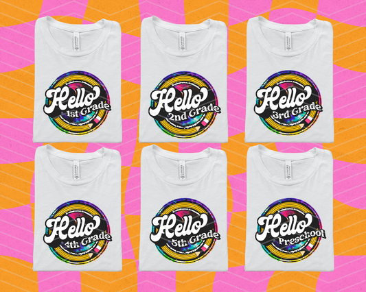 Tie-Dye Grunge Circle Grades DTF TRANSFER