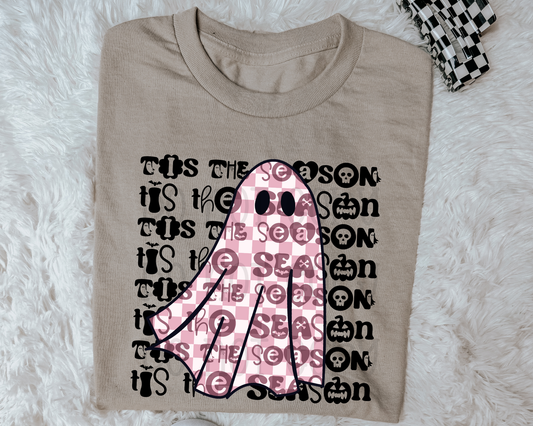 Tis The Season Checker Ghost Pink