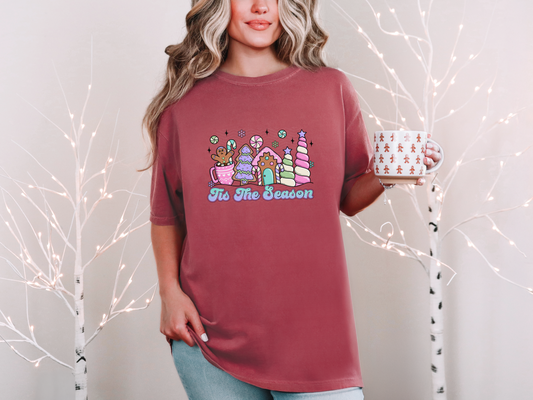 Tis The Season Pastel Gingerbread House DTF TRANSFER