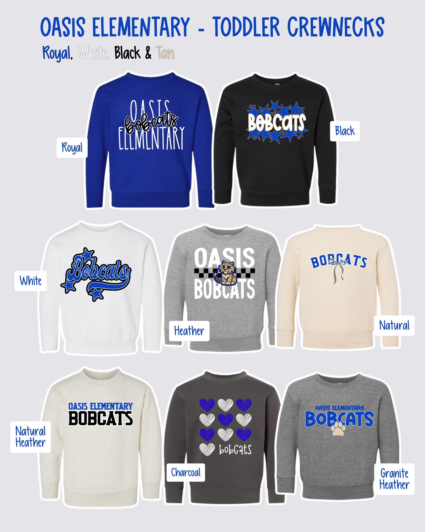 OASIS ELEMENTARY - TODDLER Crewneck Sweatshirts