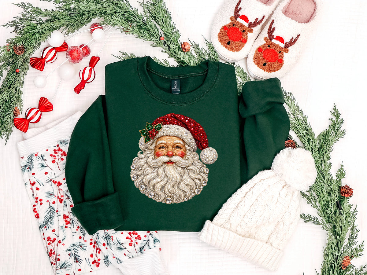 Traditional Santa Rhinestone DTF TRANSFER