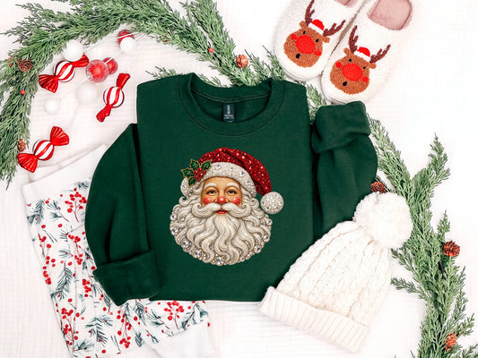 Traditional Santa Rhinestone DTF TRANSFER