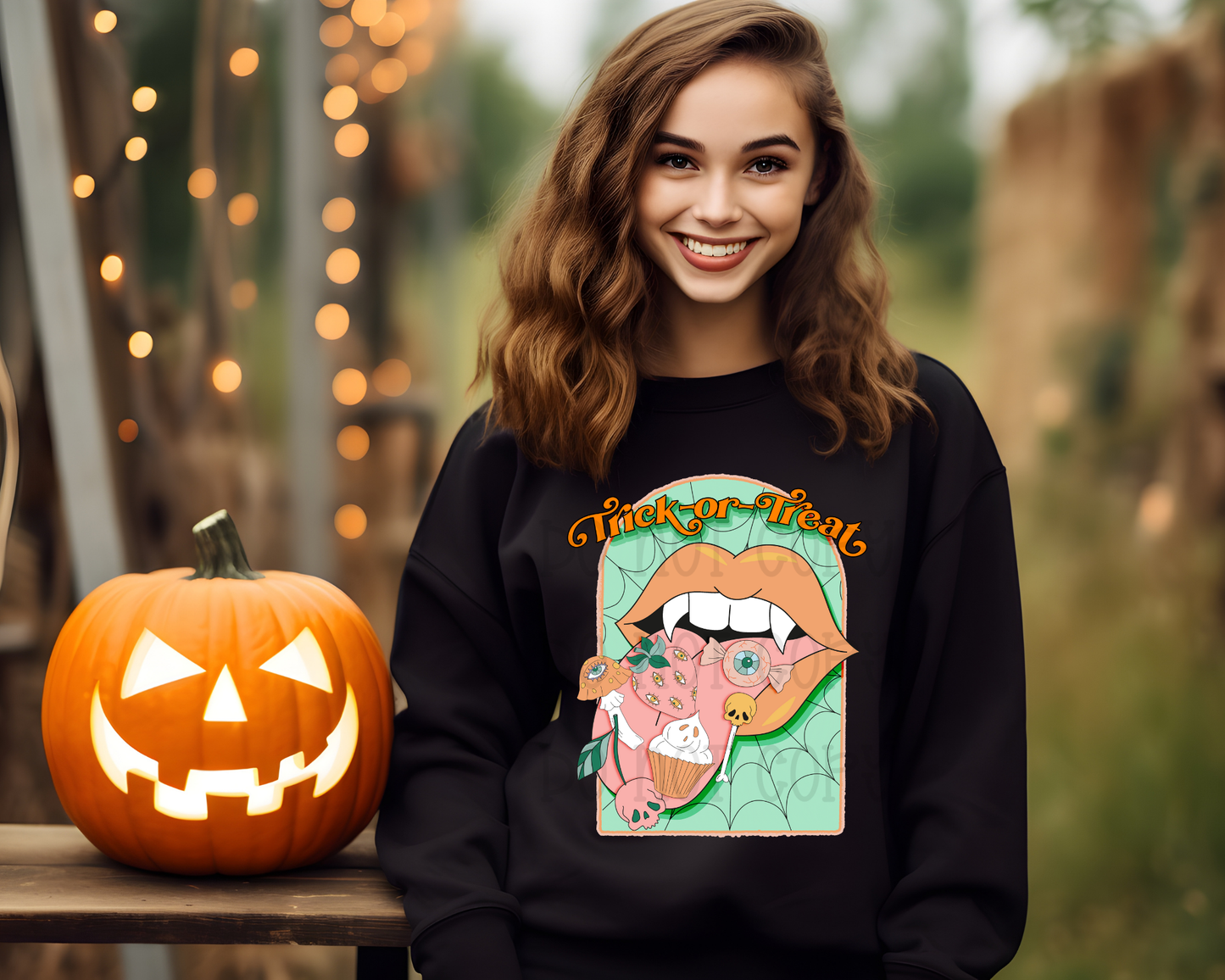 Trick or Treat Creepy Treat Mouth DTF TRANSFER