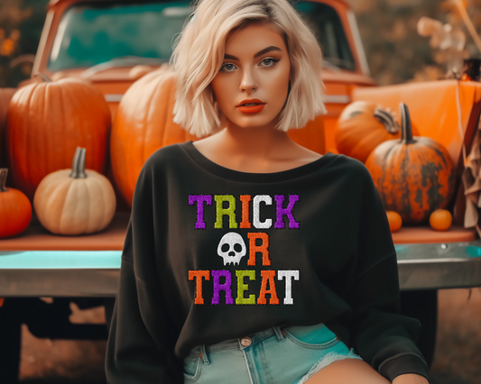 Trick or Treat faux patch colorful