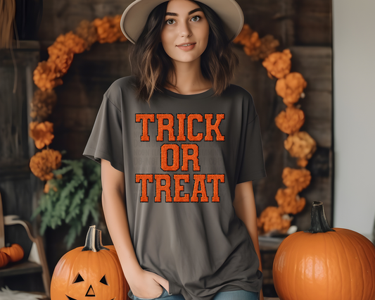 Trick or Treat faux patch orange