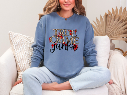 True Crime Junkie Leopard Black Blood DTF TRANSFER