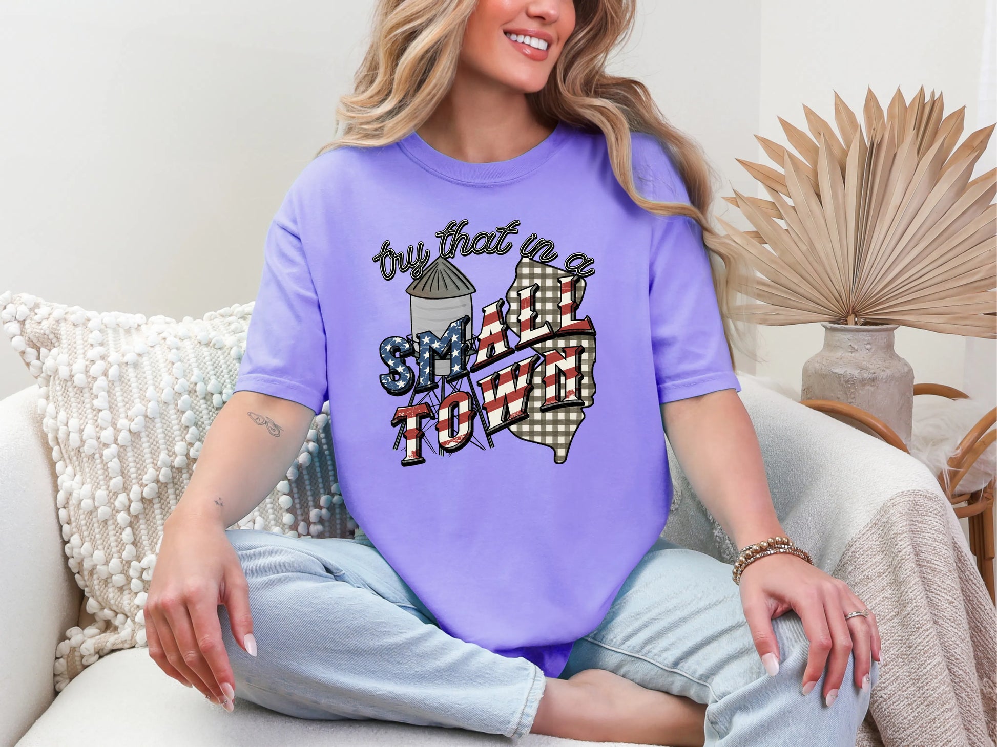 Try That in a Small Town Gingham NJ DTF TRANSFER