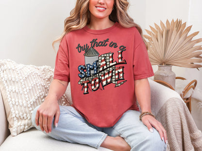 Try That in a Small Town Gingham NY DTF TRANSFER