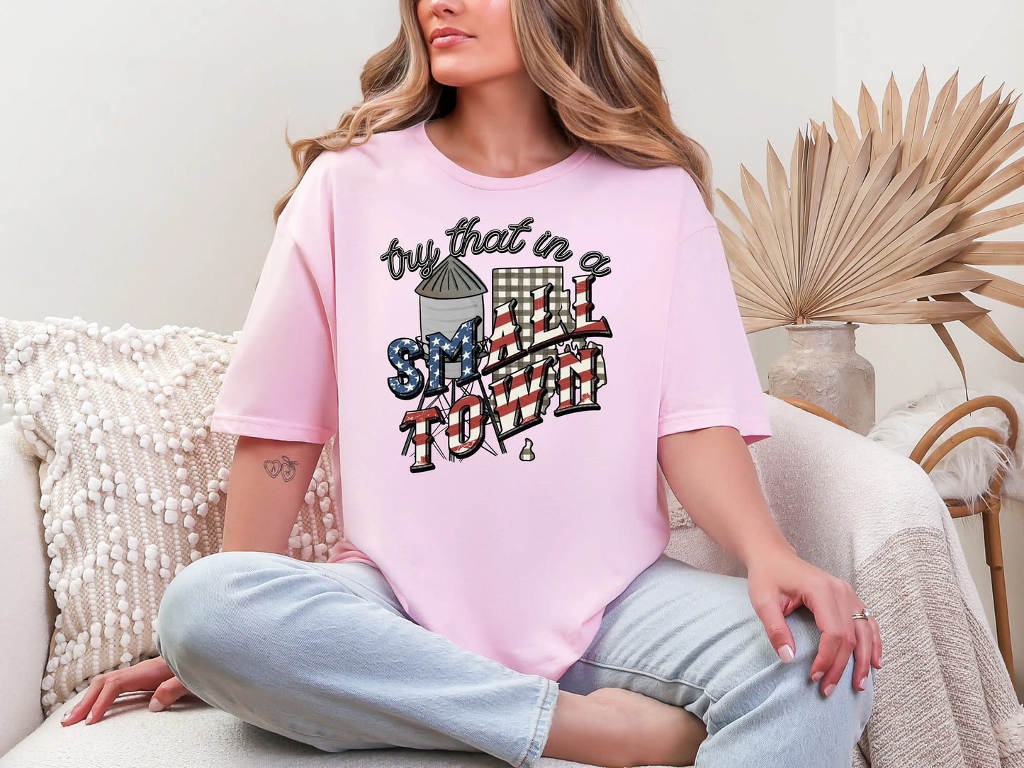 Try That in a Small Town Gingham RI DTF TRANSFER