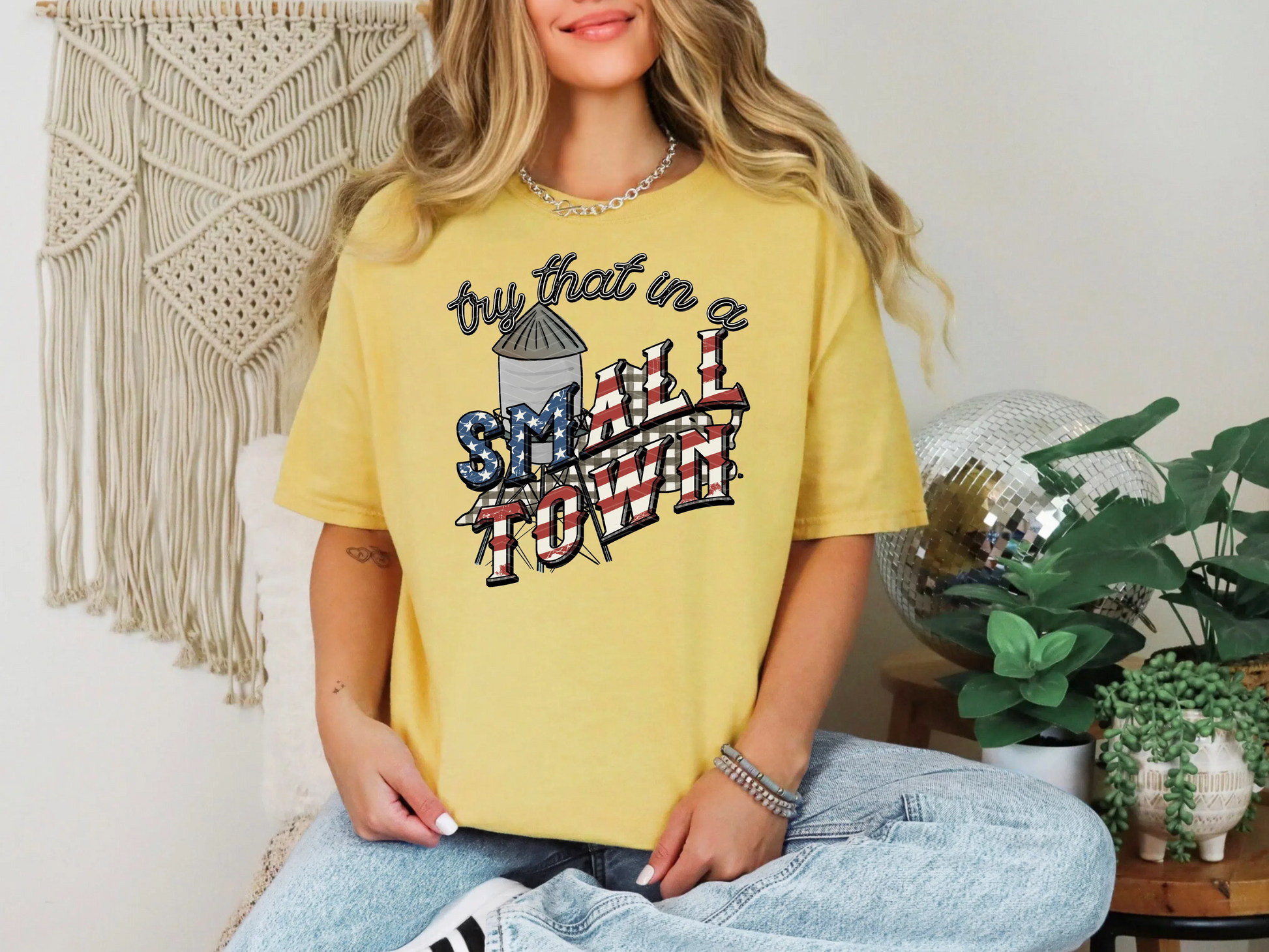 Try That in a Small Town Gingham VA DTF TRANSFER