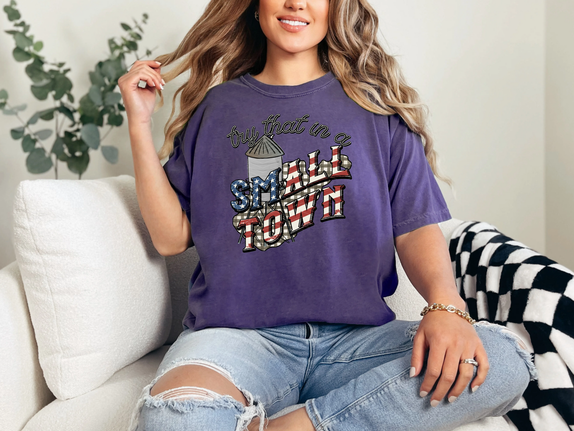 Try That in a Small Town Gingham WV DTF TRANSFER
