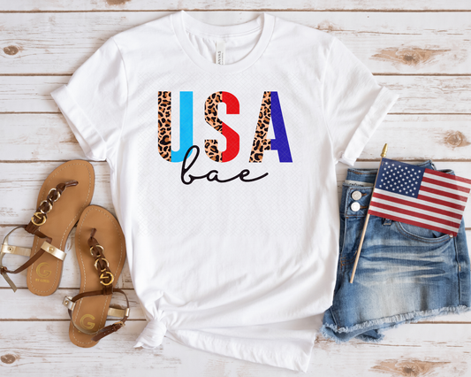 USA Bae Half Leopard DTF TRANSFER