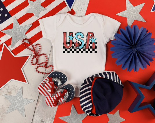 USA Checkered DTF TRANSFER