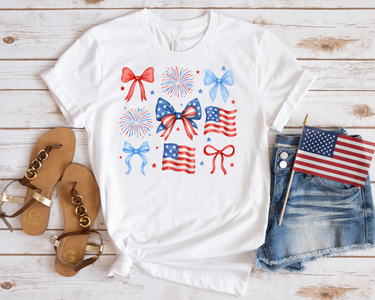 USA Coquette Bow DTF TRANSFER