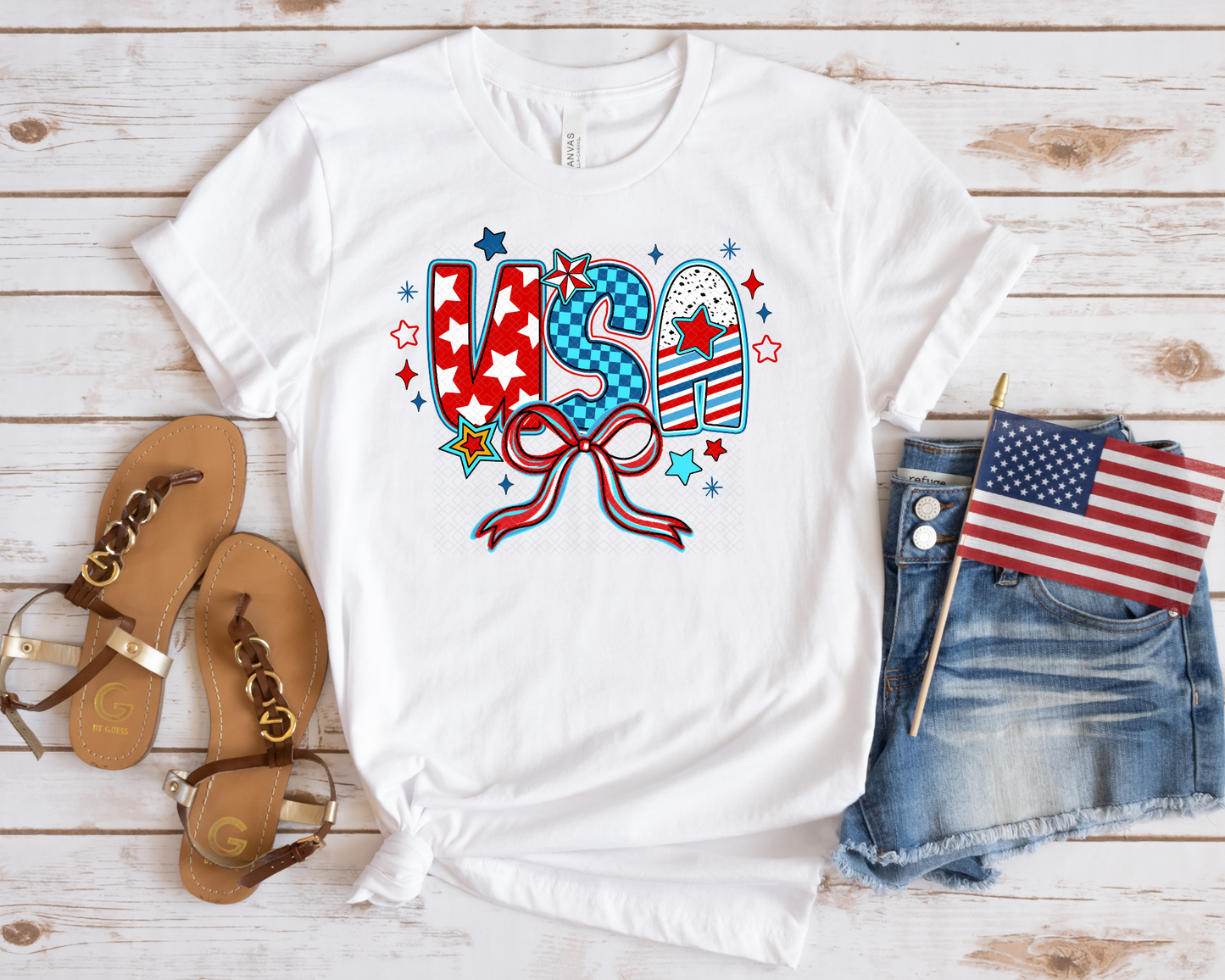 USA Doodle Bow DTF TRANSFER