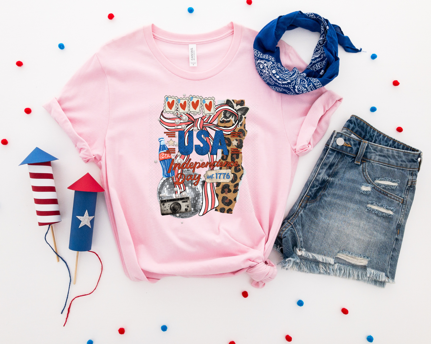 USA Leopard Collage DTF TRANSFER