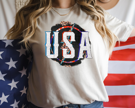 USA Lightning Grunge DTF TRANSFER