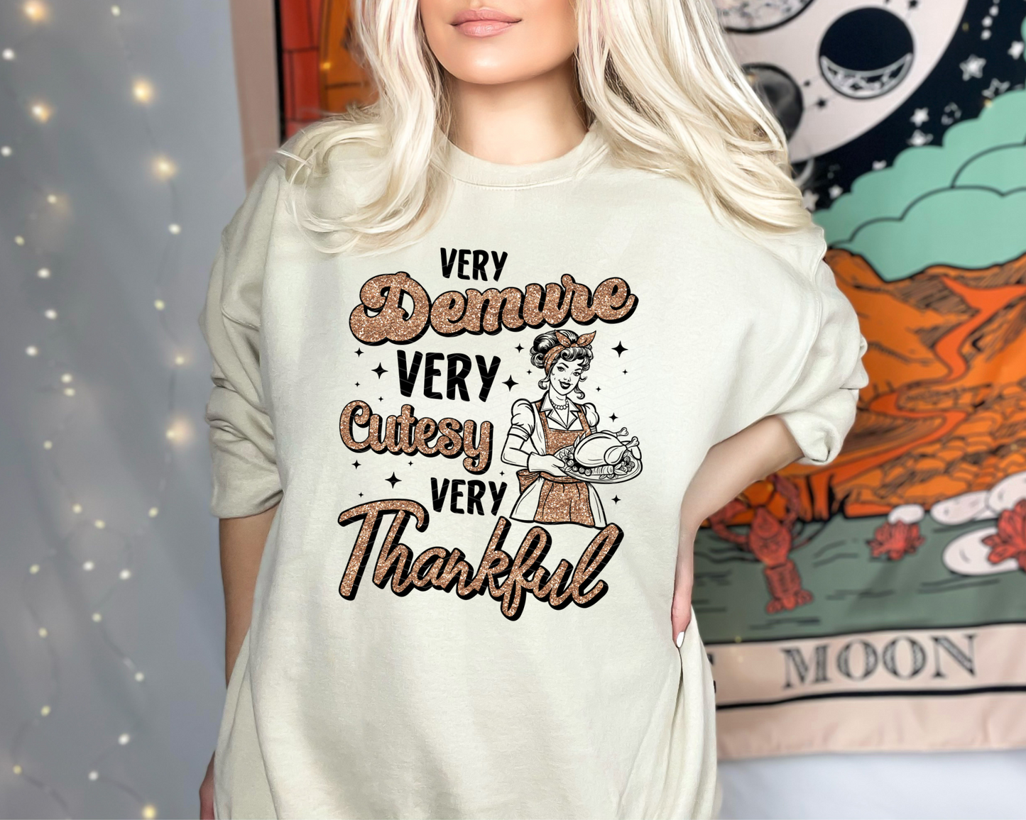 Very Demure Very Cutesy Very Thankful | 2 Colors | DTF TRANSFER